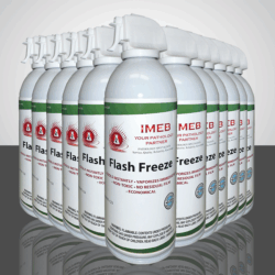 Twelve 10 ounce cans of flash freeze by IMEB Inc