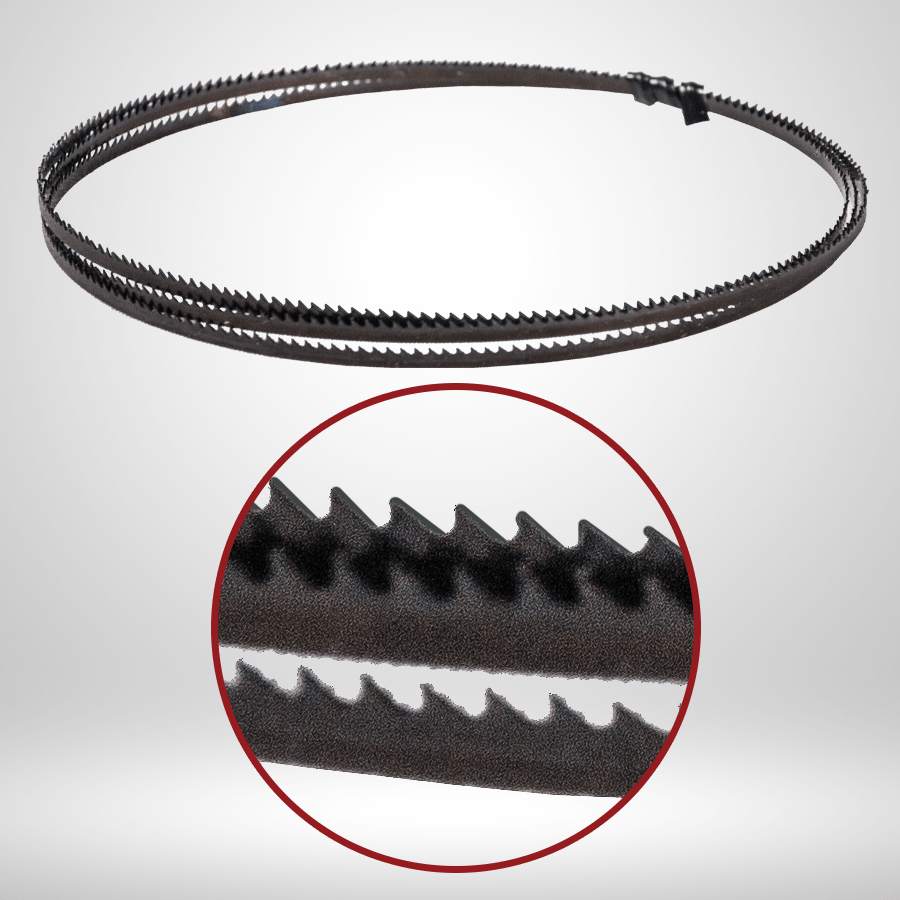 Bone band saw blade with standard teeth
